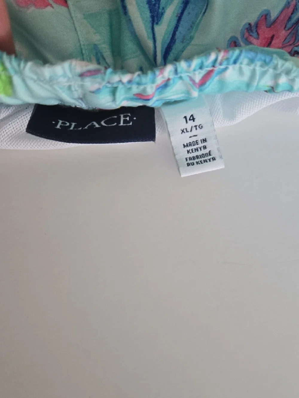 Place Mint Floral Swim Shorts with Pink and Green Accents